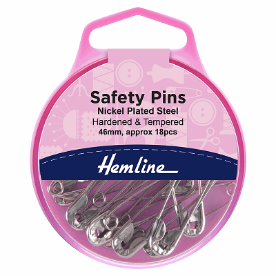 H410.3 Safety Pins: 46mm: Nickel: 18 Pieces.. 